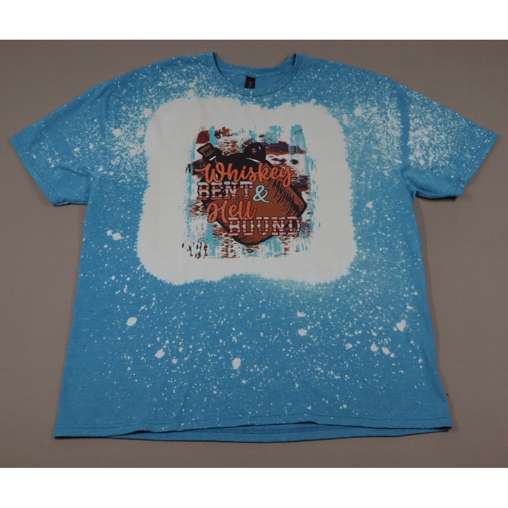 Women's Whiskey Bent & Hell Bound Graphic Tee - Blue - Size 2XL